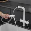 ZPSPZ Miscelatore Cucina 3 Vie Estraibile Bianco Rubinetto Lavello Cucina 3 Vie per Depuratore Ottone-Bianco