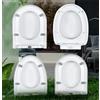 YOUGANG Sedile WC con Chiusura Ammortizzata Bianco con Sgancio Rapido, Semplice Fissaggio Superiore, Sedili WC Standard Ovali, a Forma di D/a Forma di V, Coperchio WC Universale (a Forma di U)