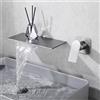 Generico Rubinetto per Lavabo Rubinetto A Cascata Slim da Incasso Lavabo per Acqua Calda E Fredda G1/2 Miscelatore Lavabo Bagno Acciaio Inox Grigio Rubinetto Bagno Cascata Miscelatore per Lavabo in Bagno