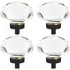 TopHomer Pomelli rotondi decorativi in cristallo trasparente, 4 pezzi da 45 mm pomelli esterni per mobili in cristallo artificiale, maniglie per porte in vetro, pomelli rotondi per mobili per armadio