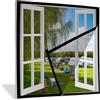 VOLLENC Finestra Net Fly Window Screen Tenda Finestra, Aggiornamento Finestra Insetto Zanzariera Mesh Fai 50x110cm Nero Anti Mosquito Protector Kit, con Nastri Autoadesivi
