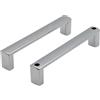 Inbagno Set maniglie per porta doccia dentro-fuori cromato lucido in ABS, design squadrato con fissaggi inclusi