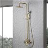 NOLUXA IMEX - Colonna Doccia Oro Spazzolato con Rubinetto | Set Doccia Monocomando con Soffione Anticalcare | Rubinetteria in Ottone e Acciaio Inox S.304 con Asta Estensibile | Serie Roma