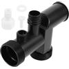 TEHAUX Raccordo a Gomito per Tritarifiuti Lavello Abs Nero 43mm | Installazione Pratica, Drenaggio Efficiente, Foro Filettato 46, 5mm e Uscita 20mm
