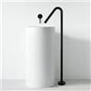 XDSMB Miscelatore Vasca da Bagno Freestanding Maniglia Singola a Scomparsa Rubinetto da Terra per Vasca in Acciaio Inox,nero