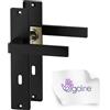 ERGO line CUBE guarnizione quadrata per porte, nera, maniglie per porte di stanze set di maniglie con piastra di copertura lunga, guarnizione per porte, maniglia
