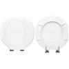 HYDRO HOME Tavoletta Wc Zen Azzurra Compatibile, Copriwater In Legno Rivestito Con 2 mm Di Resina, Tavoletta Wc Con Cerniere Fissaggio Dall'Alto MADE IN ITALY