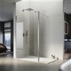 SONNI Walk in Box Doccia 76 x 200 cm, Dotato di un Pannello Laterale Ruotabile di 30 cm, Parete Doccia Fissa 8mm, Vetro Trasparente Temperato Rivestimento Nano, Regolabile con Stabilizzatore