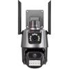 Generico Telecamera IP CAM WI-FI Doppio Obbiettivo - Smart Cam Esterno PTZ Motorizzata IP66 - Videosorveglianza FULL HD 1080P Microfono Sirena e Allarme - Visione Notturna Camera Dome con App Per IOS/ANDROID