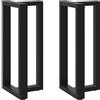 vidaXL Gambe per tavolo da bar a forma di T 2 pz nere 50x35x(90-91) cm in acciaio