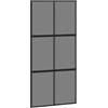 vidaXL Porta Scorrevole Nera 102,5x205 cm Vetro Temperato e Alluminio