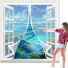 CONGCLI Tenda Finestra Cucina 45 x 52 cm Si Chiude da Sola, Rete Fine, Chiusura Automatica Zanzariera per Finestra Tetto Personalizzabile per di Multi Tipi, Bianco