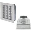 Vecamco Griglia Bocchetta 16x16cm ALLUMINIO Diam.80mm con Adattatore per Camino