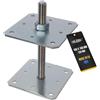 NAJDER Supporto per pali regolabile in altezza M24 mm 160x160x250 mm, supporto per pali a vite per impieghi gravosi, fissaggio con piastra di ancoraggio per legno, acciaio zincato, molto resistente
