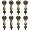 generic Confezione da 8 maniglie vintage antiche con ciondolo ad anello per cucina, cassetti, armadietti, cassettiere, armadi, porte, foro singolo, in lega di zinco, con viti