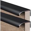 AGINOS Maniglie Nere per Cassetti Maniglie Nascoste per Porte dell'armadio Maniglioni Lunghi per Guardaroba da 2 Pezzi, per Mobili Camera da Letto Cucina, Lega di Alluminio (Length 1200mm)