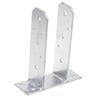 Aqbau TT - Supporto per pali da 90 mm, da avvitare, robusto supporto per pali in acciaio zincato a caldo da 5 mm, supporto per pali e capicorda per travi in legno, 90 x 90 mm