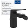 Villeroy & Boch Oasis rubinetto monocomando - miscelatore bidet con asta e cartuccia in ceramica - miscelatore bidet a risparmio con rompigetto mobile - altezza bocca 73mm - Matt Black