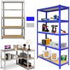 Royalswill Scaffale in metallo resistente, 180 x 120 x 45 cm, per officina/capannoni/ufficio, 5 ripiani, colore: blu (175 kg per ripiano)