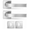 DACAN PROTECTION Maniglie Porte Interne con Rosetta 50 mm, Coppia Maniglia Porta Interna Design Moderno, Set Completo per Porte Legno, Installazione Facile (Cromo Satinato)