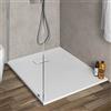 Inbagno Piatto doccia 70x70 cm bianco effetto pietra in resina, ultra slim con spessore 3 cm, riducibile su misura, AGORA'