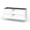 Aqa Design accessori casa base portalavabo 2 cassetti per doppia vasca, nr2 cassetti con scorrimento e chiusura soft close, maniglia in alluminio - Bianco - 120x45x50 cm