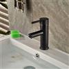 Generico Miscelatore rubinetto lavabo bagno nero + piletta click clack RAY 87391