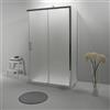 Auria Box Doccia 3 Lati 70x100x70 cm x h190 - Cabina Doccia con Porta Scorrevole, Cristallo Temperato 6mm, Trasparente e Anticalcare con Profilo in Alluminio Cromato e Chiusura Magnetica