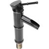 HOLIDYOYO Rubinetto per Lavabo Bagno in Rame Nero Design a Bambù Miscelatore Monocomando e Controllo Fluido e Temperatura per Lavandino in Bagno o Ufficio