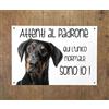 Lovelytiles DOBERMANN Attenti al padrone qui l'unico normale sono io! CANE CARTELLO TARGA IN METALLO (15X20)