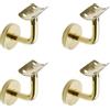 WDONAY Confezione da 4 staffe per corrimano per scale, staffe regolabili, supporto per corrimano per scale, supporti per corrimano per scale familiari e corridoi (testa curva, oro, 5,5 x 7,1 cm)