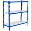 Simon Rack Étagère Rangement à 3 Niveaux, 180 kg Capacité de Charge et Point de Flexion, 900x1000x500 mm, Étagère Charge Lourde, Étagère Garage, Bleu/Blanc - Simonclick