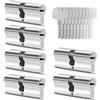 GERCAR 6x cilindro per serratura a chiusura simultanea 6 cilindri con profilo 35/35 incl. 30 chiavi - 70 mm - Set di 6 serrature a cilindro per porta con chiusura simultanea - Lunghezza: 70mm, A:35 B