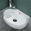 Mai & Mai Lavabo da Appoggio 42X28X15cm, Lavabo Bagno Sospeso Lavandino Bagno in Ceramica Brüssel001R Nano Rivestimenti Inclusi, un Foro per la Rubinetteria, Bianco