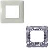 WEB world electronic business Kit Supporto per scatola tonda e Placca 2 posti bianca compatibile Matix