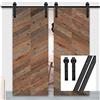 GIFSIN 8.2FT/250cm Kit per Porte Scorrevoli Porta Scorrevole del Fienile Kit per Doppia Porta