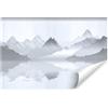 Muralo - Carta da parati 3D in tessuto non tessuto, effetto 3D, carta da parati per soggiorno, camera da letto, carta da parati fotografica, motivo montagne vicino al lago, larghezza 90 cm x altezza