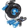 KALLE DAS KABEL Avvolgicavo CEE da campeggio KTG, cavo da campeggio, cavo per roulotte, avvolgitore H07RN-F 3G, 2,5 mm², 25 m, set con adattatore e cavo di collegamento da 1,5 m