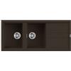 Generico Elleci Lavello Incasso Best 500 2 Vasche con gocciolatoio 116×51 Espresso Marrone Granitek LGB50078