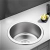 LLXNQ026 Lavello da cucina in Acciaio Inox Spazzolato Lavandino Rotondo Vasca Singola Lavandino Tondo per Bagno Home Bar Bacino Rotondo,Lavello sottopiano con filtro di scarico (25x25cm)