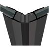 AERREGI COPPIA GUARNIZIONI PER VETRO E PER BOX DOCCIA PER ANTA 200cm MAGNETICA NERO 6/8 mm