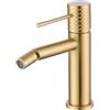 MICE COLLECTION - Miscelatore monocomando per bidet con tecnologia di apertura a freddo in ottone - Rubinetto igienico per acqua fredda/Caliente in Oro spazzolato - BDG053-2OC