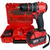 TANIASHOP Trapano Avvitatore a Percussione Motore Brushless 80Nm con 2 Batterie 5Ah M88 2 Velocità 0-350/1300 RPM Mandrino in Metallo Autoserrante 13mm LED Frontale indicatore Batteria con Accessori