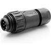 Amphenol C016 Connettore Cavo 6 Poli ecomate - Spina Rotonda, Nero