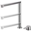 XJTNLB Rubinetti Cucina Sottofinestra Spazzolato Rubinetteria Cucina Due Fori per Sollevamento, Rubinetto Lavello Cucina Sottofinestra