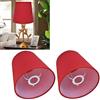 BestAlice 2 Pezzi Paralume Piccolo in Tessuto, Clip On per Lampadario, Stile Europeo Rosso (E14)