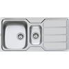 Foster 1197162 - Lavello a 2 vasche in acciaio INOX, 16 cm, 10 cm, 8,89 cm (3,5), 970 mm