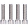 Miskall Bullone a testa esagonale, 4 pezzi Vite a esagono incassato Bullone esagonale Acciaio inossidabile A2 1,25 mm Hardware di fissaggio a passo fine(M10*40)