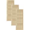 DecoMeister Porte a Lamelle in Legno 394x1100 mm Confezione da 3 - Porta Lamella Pino Massiccio - Anta per Armadio a Persiana Aperta - Frontali Mobili e Antine per Guardaroba - Legno Naturale Grezzo