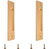 MOROBOR Set di 2 maniglie rettangolari per porte scorrevoli in acciaio inox con viti per porta scorrevole, colore: oro opaco